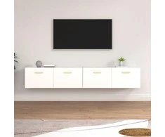 Sieninės spintelės, 2vnt., baltos, 100x36,5x35cm, mediena