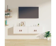 Sieninės spintelės, 2vnt., baltos, 60x30x30cm, pušies masyvas