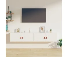 Sieninės spintelės, 2vnt., baltos, 80x30x30cm, pušies masyvas