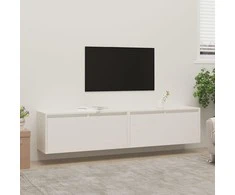 Sieninės spintelės, 2vnt., baltos, 80x30x35cm, pušies masyvas