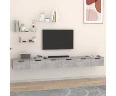 Sieninės spintelės, 2vnt., betono pilkos, 102x30x20cm, mediena