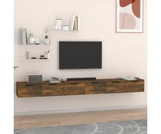Sieninės spintelės, 2vnt., dūminio ąžuolo, 102x30x20cm, mediena