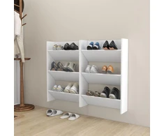 Sieninės spintelės batams, 2vnt., baltos, 60x18x90cm, MDP