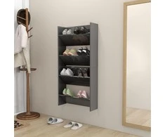 Sieninės spintelės batams, 2vnt., pilkos, 60x18x60cm, mediena