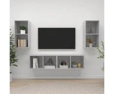 TV staliukas Sieninės televizoriaus spintelės, 4vnt., betono, mediena