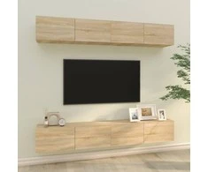 TV staliukas Sieninės televizoriaus spintelės, 4vnt., ąžuolo, 100x30x30cm