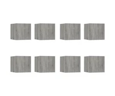 TV staliukas Sieninės televizoriaus spintelės, 8vnt., pilkos, 30,5x30x30cm