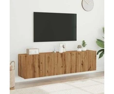 TV staliukas Sieninės TV spintelės, 2vnt., artisano ąžuolo, 80x30x41cm