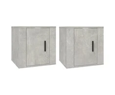 Sieninės TV spintelės, 2vnt., betono pilkos, 40x34,5x40cm
