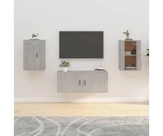 Sieninės TV spintelės, 2vnt., betono pilkos, 40x34,5x60cm
