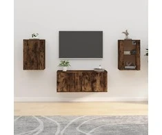 Sieninės TV spintelės, 2vnt., dūminio ąžuolo, 40x34,5x60cm