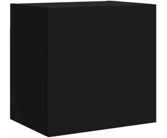 TV staliukas Sieninės TV spintelės, 2vnt., juodos, 40,5x30x40cm, mediena