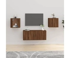 Sieninės TV spintelės, 2vnt., rudos ąžuolo, 40x34,5x40cm