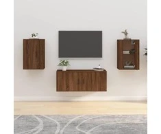 Sieninės TV spintelės, 2vnt., rudos ąžuolo, 40x34,5x60cm