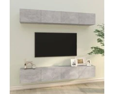 TV staliukas Sieninės TV spintelės, 4vnt., betono pilkos, 100x30x30cm