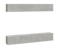 TV staliukas Sieninės TV spintelės, 4vnt., betono pilkos, 100x30x30cm