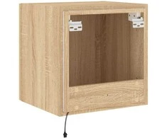 TV staliukas Sieninės TV spintelės su LED, 2vnt., ąžuolo, 40,5x35x40cm