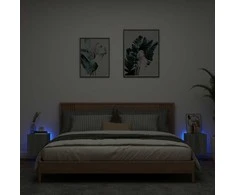 TV staliukas Sieninės TV spintelės su LED, 2vnt., pilkos, 30,5x35x30cm