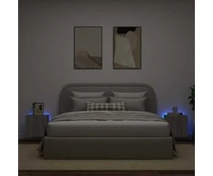 TV staliukas Sieninės TV spintelės su LED, 2vnt., pilkos, 40,5x35x40cm