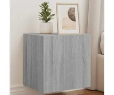 TV staliukas Sieninės TV spintelės su LED, 2vnt., pilkos, 40,5x35x40cm