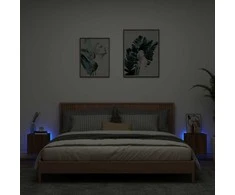 TV staliukas Sieninės TV spintelės su LED, 2vnt., rudos, 30,5x35x30cm