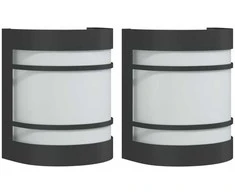 Sieniniai lauko šviestuvai, 2vnt., juodi, nerūdijantis plienas