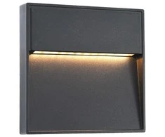 Sieniniai LED lauko šviestuvai, 2vnt., juodi, 3W, kvadratiniai