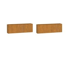 Sieniniai loveliai, 2vnt., rūdžių, 53x10x17cm, Corten plienas
