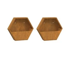 Sieniniai loveliai, 2vnt., rūdžių, 46x10x40cm, Corten plienas