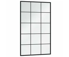 Sieniniai veidrodžiai, 2vnt., juodos spalvos, 100x60cm, metalas
