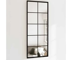 Sieniniai veidrodžiai, 2vnt., juodos spalvos, 100x40cm, metalas