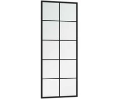 Sieniniai veidrodžiai, 2vnt., juodos spalvos, 100x40cm, metalas