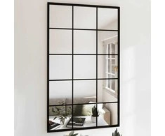 Sieniniai veidrodžiai, 3vnt., juodos spalvos, 100x60cm, metalas