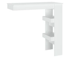 Sieninis baro staliukas, baltas, 102x45x103,5cm, mediena