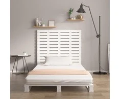 Lova Sieninis galvūgalis, baltas, 126x3x91,5cm, pušies masyvas