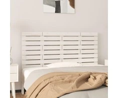 Lova Sieninis galvūgalis, baltas, 146x3x63cm, pušies masyvas