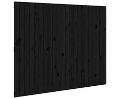 Lova Sieninis galvūgalis, juodas, 140x3x110cm, pušies masyvas