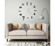Sieninis laikrodis, juodas, 100cm, modernus dizainas, 3D, XXL