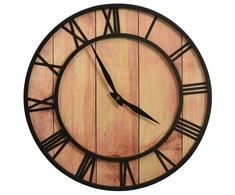 Sieninis laikrodis, rudas ir juodas, 39cm, MDF ir geležis