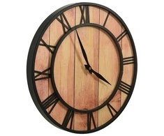Sieninis laikrodis, rudas ir juodas, 39cm, MDF ir geležis