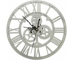Sieninis laikrodis, sidabrinės spalvos, 30cm, akrilas