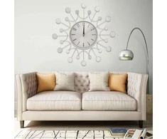 Sieninis laikrodis, sidabrinės spalvos, 40cm, metalas