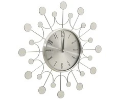 Sieninis laikrodis, sidabrinės spalvos, 40cm, metalas