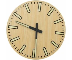 Sieninis laikrodis su šviečiančiomis rodyklėmis, geltonas, 30cm