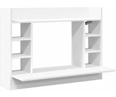 Sieninis rašomasis stalas, baltas, 105x48x75cm, mediena