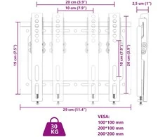 Sieninis televizoriaus laikiklis 14-42 colių ekranui, 30kg