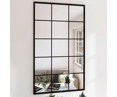 Sieninis veidrodis, juodos spalvos, 100x60cm, metalas