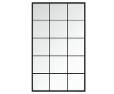 Sieninis veidrodis, juodos spalvos, 100x60cm, metalas