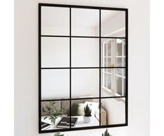 Sieninis veidrodis, juodos spalvos, 80x60cm, metalas