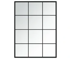 Sieninis veidrodis, juodos spalvos, 80x60cm, metalas